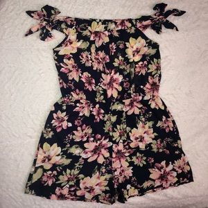 Floral Off The Shoulder Shorts Romper